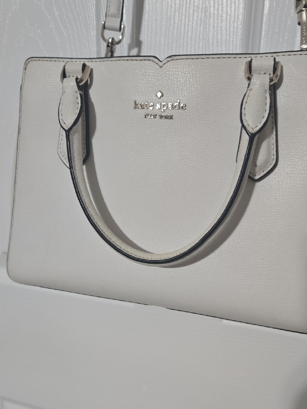 Kate Spade White Leather Crossbody Satchel - Picture 2 of 2